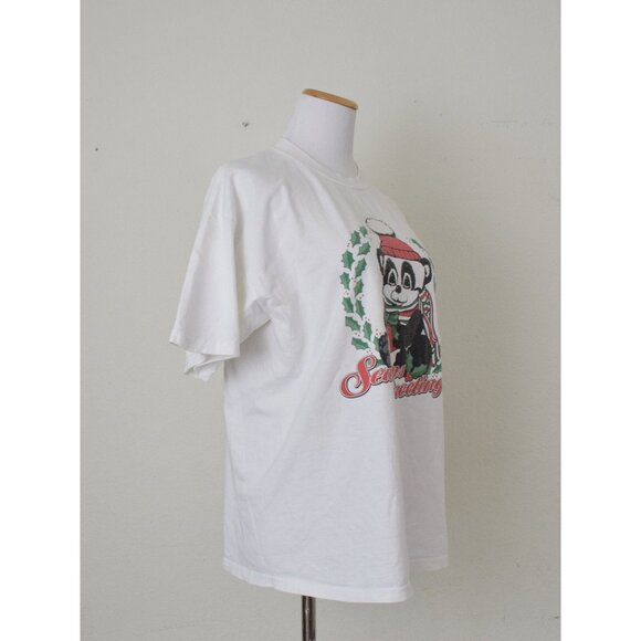 Vintage 90s Cotton Christmas Bear Shirt size L - Picture 4 of 10